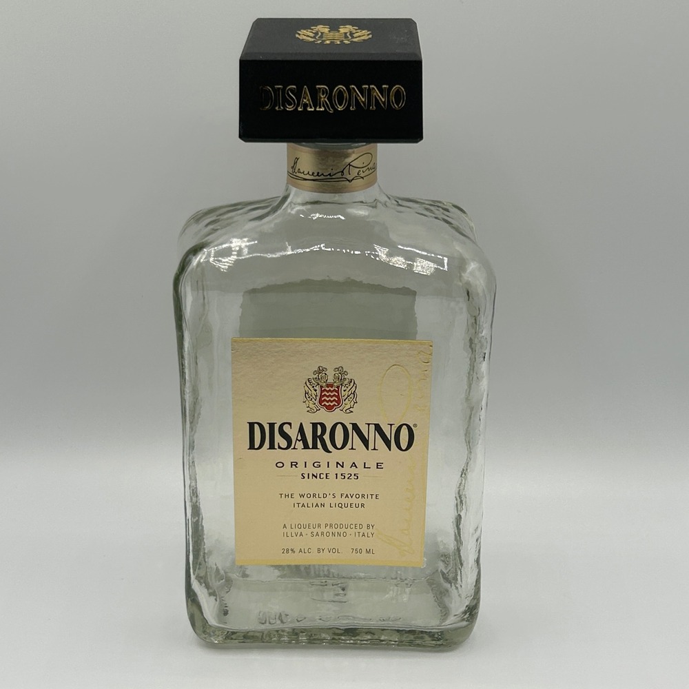 Disaronno Originale Italian Liqueur Empty Glass Bottle‎ 750ml Square Decorative